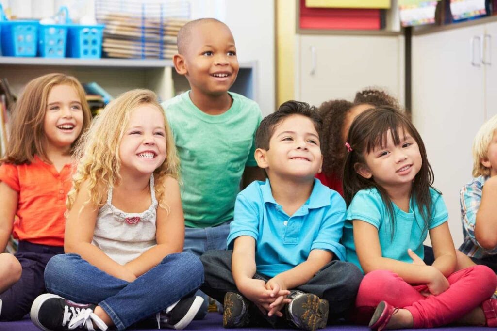 group of kids sitting